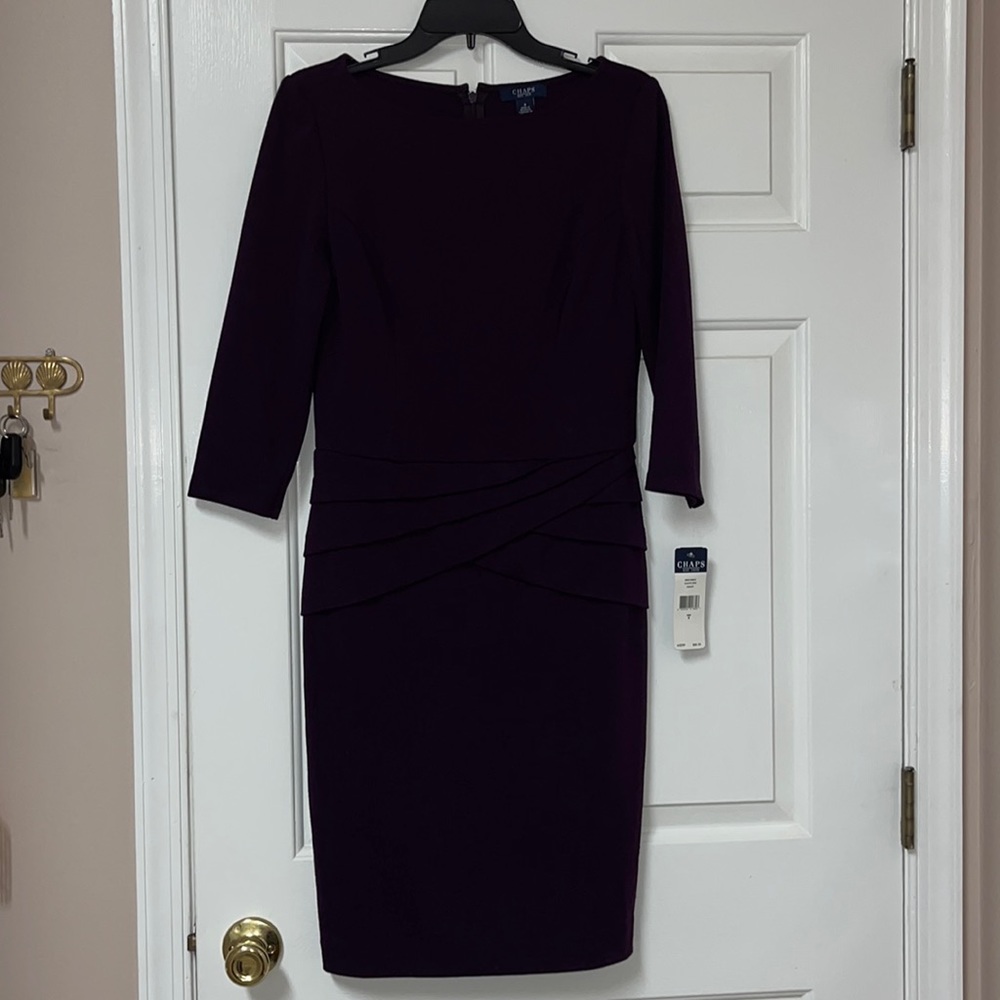 Chaps eggplant colored dress